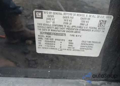 2016 Cadillac Srx Luxury Collection из США, поврежденный, VIN 3GYFNBE37GS533275